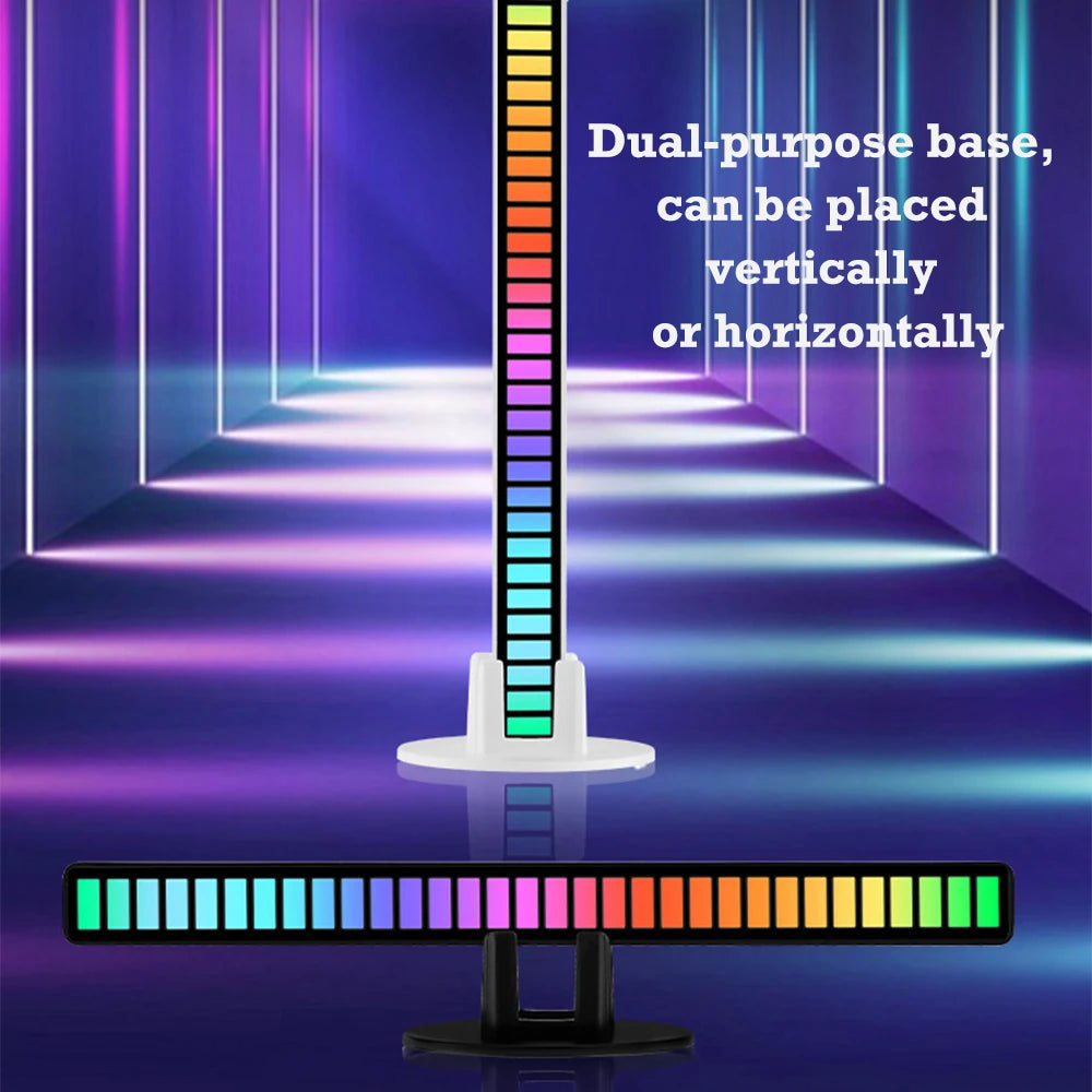 32Led RGB Music Rhythm Light Bar Rechargeable APP Control Rgb Sound Activated Night Light Music Rhythm Light Car Gaming